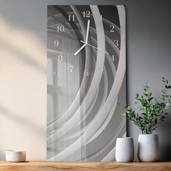 Skleněné hodiny vertikální Abstraktní kruhy zsppb-30x60-00260398