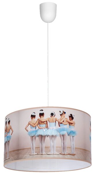 Dětské závěsné svítidlo Ballerina, 1x plastové stínítko se vzorem, w