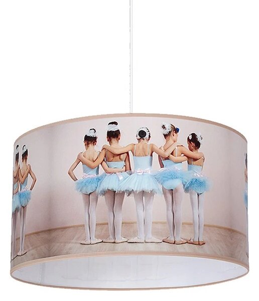Dětské závěsné svítidlo Ballerina, 1x plastové stínítko se vzorem, w