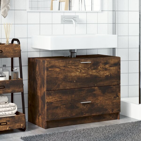Skříňka pod umyvadlo kouřový dub 78x37x59 cm kompozitní dřevo