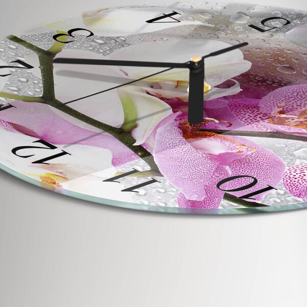 Skleněné nástěnné hodiny Orchidej zsoc-fi30-00175196