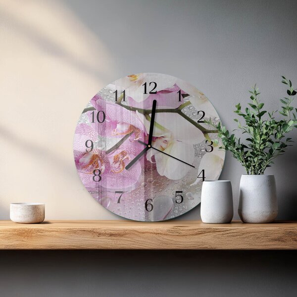 Skleněné nástěnné hodiny Orchidej zsoc-fi30-00175196
