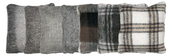 Károvaný polštář ve vlněném vzhledu wool look - 45*45*15cm - Mars & More