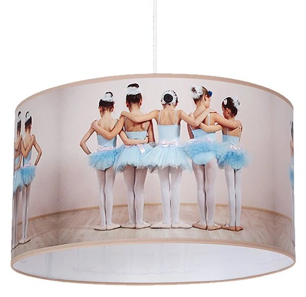 Dětské závěsné svítidlo Ballerina, 1x plastové stínítko se vzorem, w