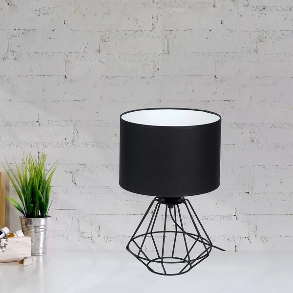 Stolní lampa Colin, 1x černé textilní stínítko, b