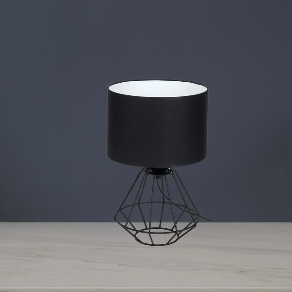 Stolní lampa Colin, 1x černé textilní stínítko, b