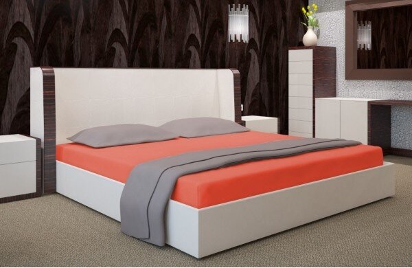 Napínací prostěradlo na postel cihlové barvy Šířka: 90 cm | Délka: 200 cm