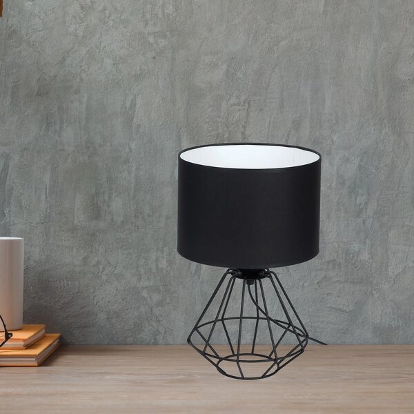 Stolní lampa Colin, 1x černé textilní stínítko, b