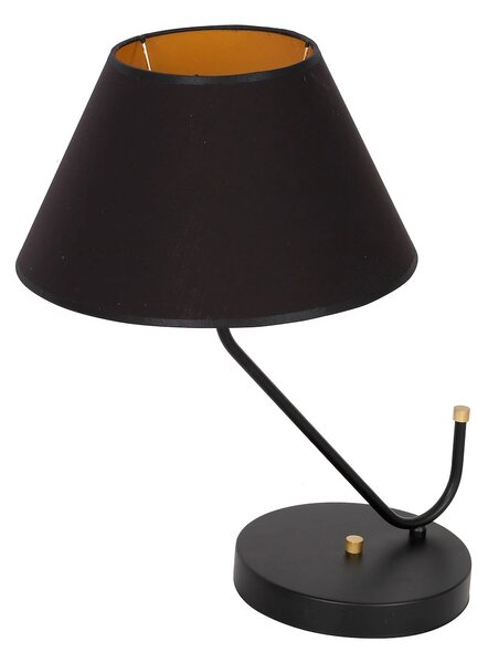 Stolní lampa Victoria, 1x černé textilní stínítko, b/g