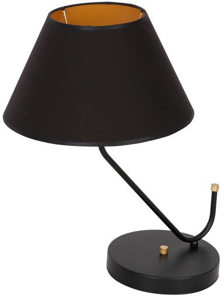 Stolní lampa Victoria, 1x černé textilní stínítko, b/g