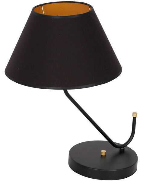 Stolní lampa Victoria, 1x černé textilní stínítko, b/g