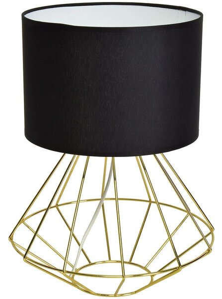 Stolní lampa Lupo, 1x černé textilní stínítko, g