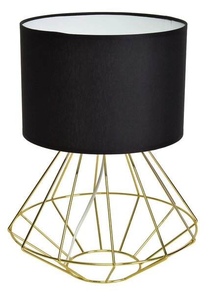 Stolní lampa Lupo, 1x černé textilní stínítko, g
