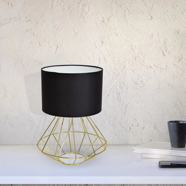 Stolní lampa Lupo, 1x černé textilní stínítko, g