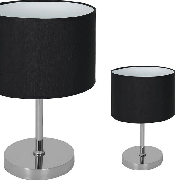 Stolní lampa Casino, 1x černé textilní stínítko, ch
