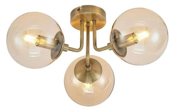 Lindby - Arnella Stropní Lampa Antique Brass/Amber - Lampemesteren