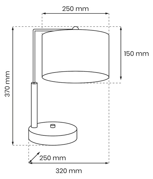 Stolní lampa Ultimo, 1x bílé/zlaté textilní stínítko, w