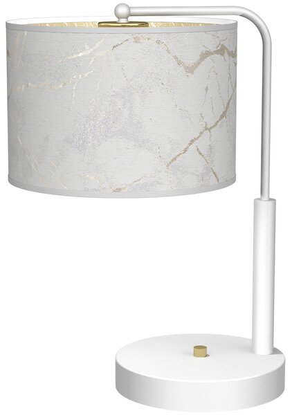Stolní lampa Senso, 1x bílé/zlaté textilní stínítko, w