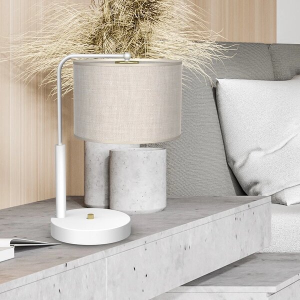 Stolní lampa Lino, 1x lněné stínítko, w