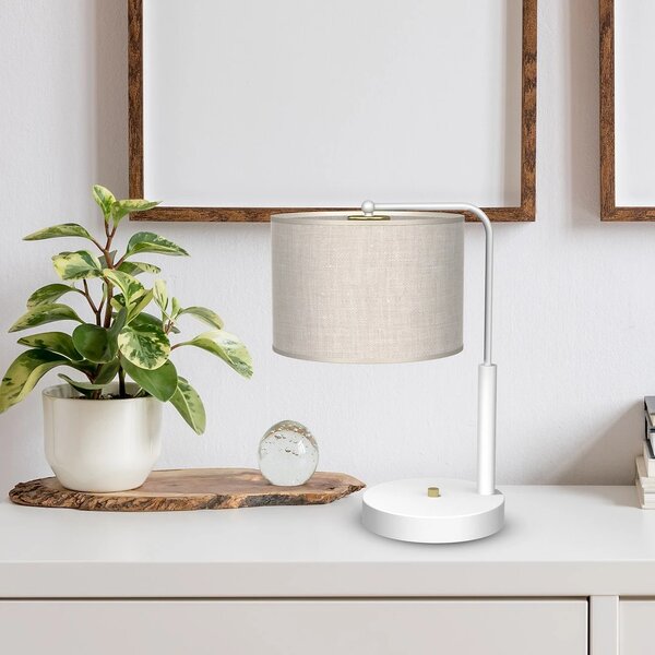 Stolní lampa Lino, 1x lněné stínítko, w