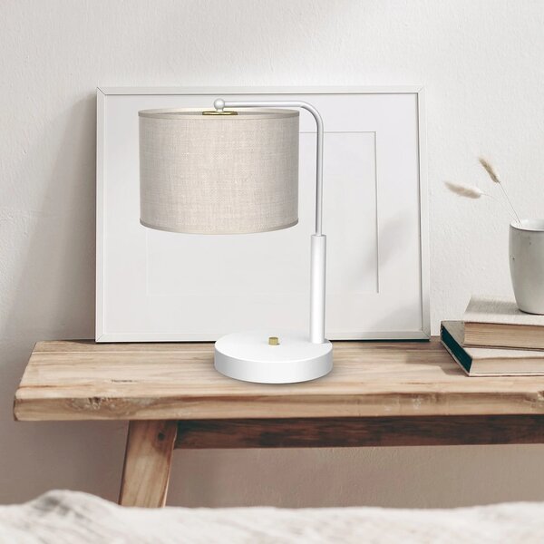 Stolní lampa Lino, 1x lněné stínítko, w