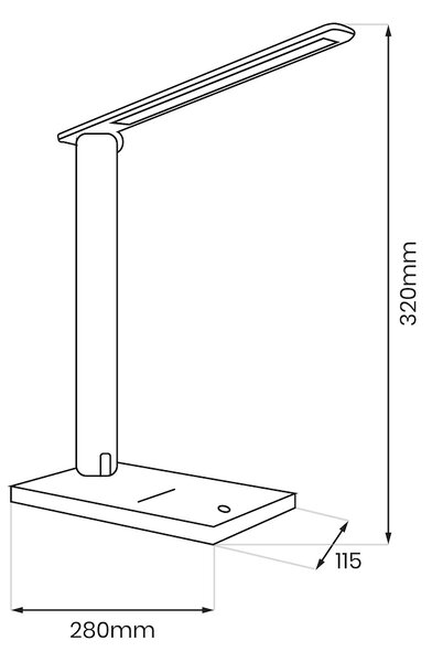 Stolní LED lampa Post, 1x LED 5w, 3000-6500k, b
