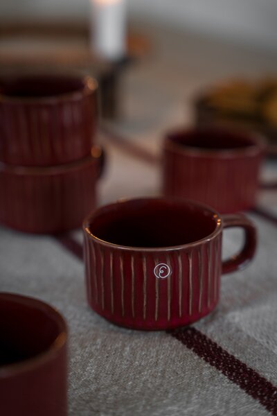 ERNST Keramický hrnek Glogg Rifled Red - 100 ml EF575
