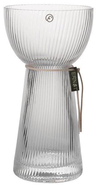 ERNST Skleněná váza Hyacint Striped - 19 cm EF486