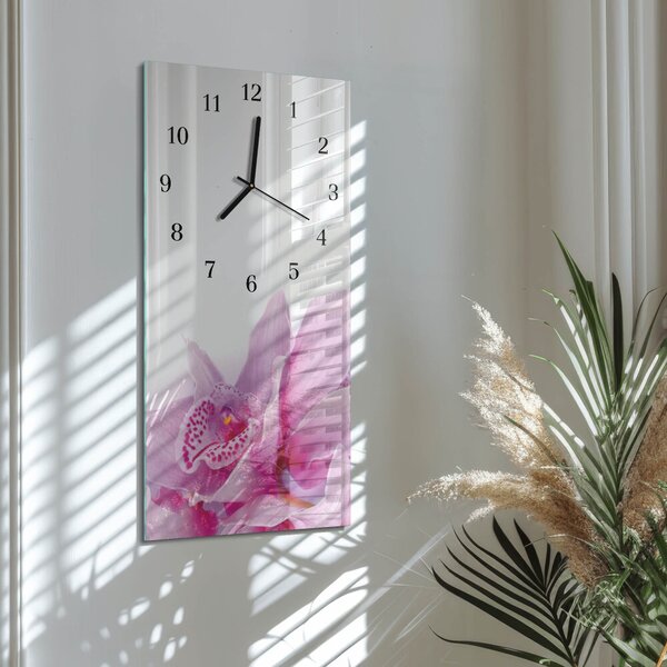 Skleněné hodiny vertikální Orchidej zsppc-30x60-00171138