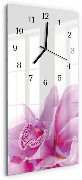 Skleněné hodiny vertikální Orchidej zsppc-30x60-00171138