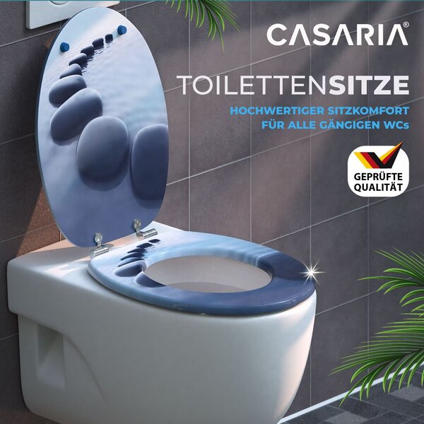 Casaria WC sedátko s automatickým spouštěním kamenný motiv 109402