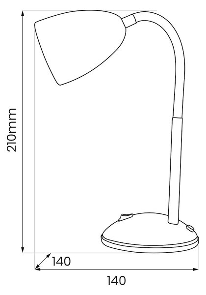 Stolní lampa Logic, 1x bílé kovové stínítko, w