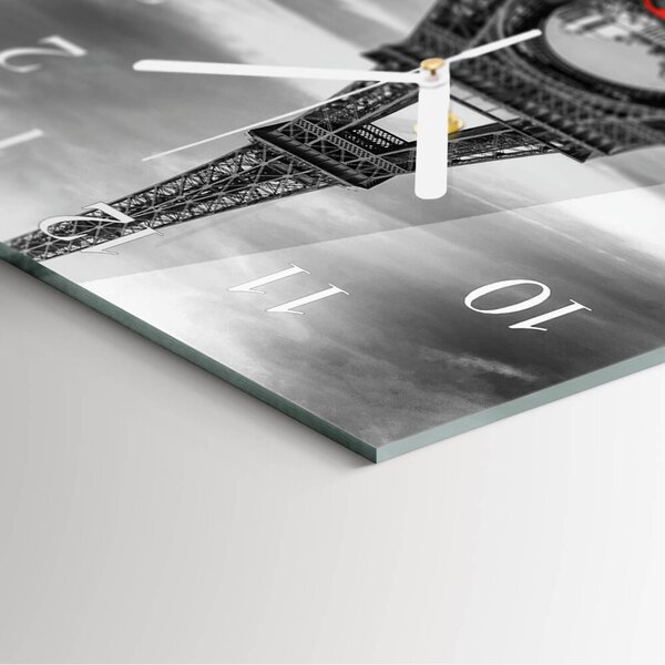 Skleněné hodiny Automobil Eiffelovy věže zskb-30x30-00080665