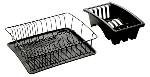 Antracitově šedý odkapávač z nerezové oceli Metaltex Aquatexplus Lava