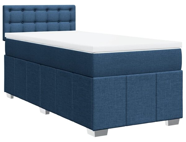 Box spring postel s matrací modrá 90x200 cm textil 3289271