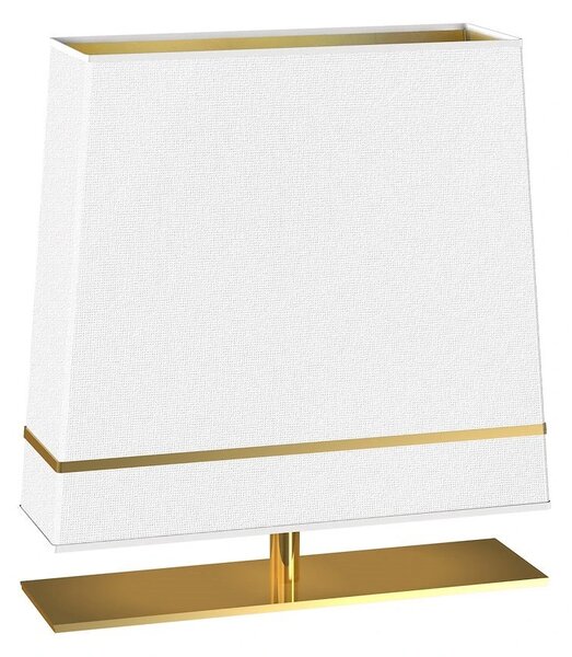 Stolní lampa Volans, 1x bílé/zlaté textilní stínítko, g