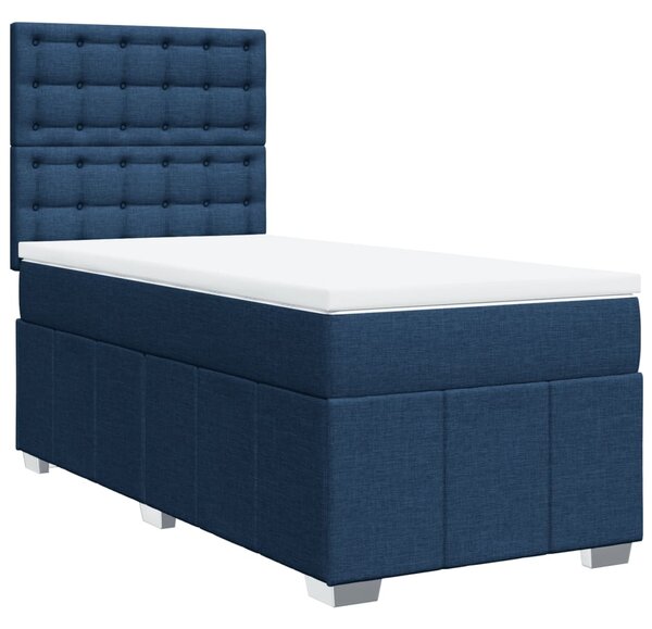 Box spring postel s matrací modrá 90x200 cm textil 3293871