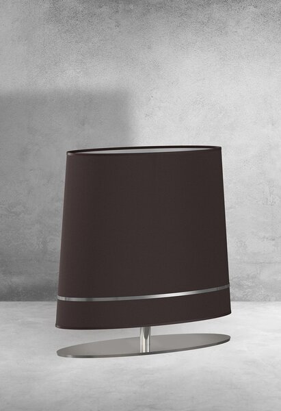 Stolní lampa Bootes, 1x tmavě šedé/stříbrné textilní stínítko, ch