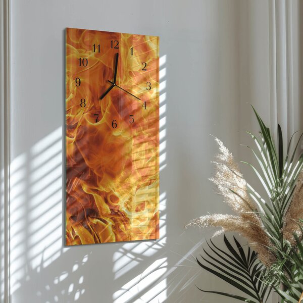 Skleněné hodiny vertikální Oheň zsppc-30x60-00174142
