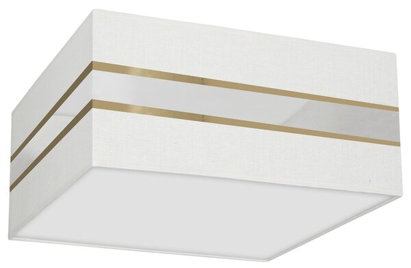 Stropní svítidlo Ultimo Square, 1x bílé/zlaté textilní stínítko, (bílé plexisklo), (40 cm)