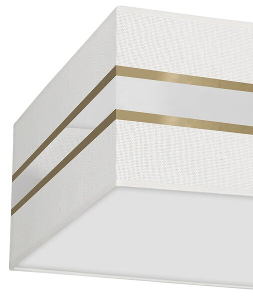 Stropní svítidlo Ultimo Square, 1x bílé/zlaté textilní stínítko, (bílé plexisklo), (50 cm)