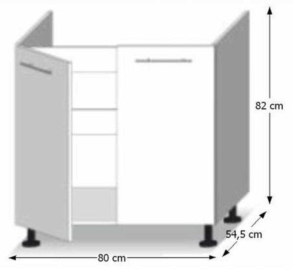 HezkýNábytek.cz Dolní kuchyňská skříňka pod dřez Lilouse D 80 zl. 788633