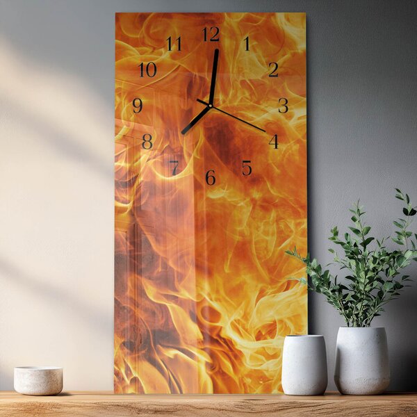 Skleněné hodiny vertikální Oheň zsppc-30x60-00174142