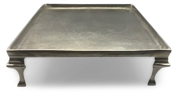 Stříbrný kovový čtvercový podnos S - 30 cm