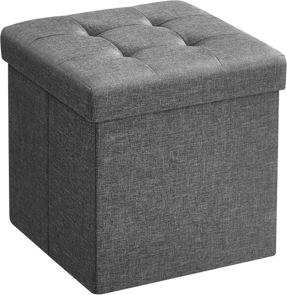 SONGMICS Taburet s úložným prostorem 30 x 30 x 30 cm šedý