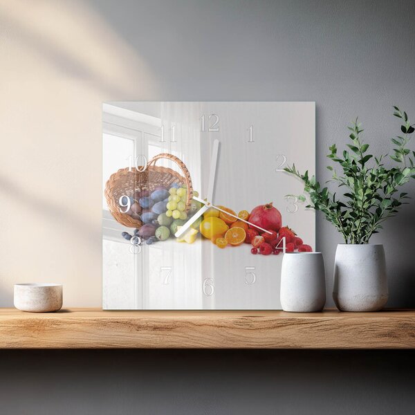 Skleněné hodiny Ovoce zskb-30x30-00090305