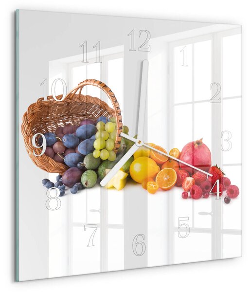 Skleněné hodiny Ovoce zskb-30x30-00090305