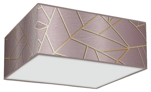 Stropní svítidlo Ziggy Square, 1x růžové/zlaté textilní stínítko, (bílé plexisklo), (50 cm)