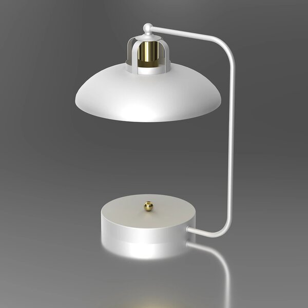 Stolní lampa Felix, 1x zlaté/bílé kovové stínítko, w/g