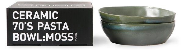 2ks mechová miska na těstoviny 70s moss - Ø 20*5cm/800ml - HKLIVING